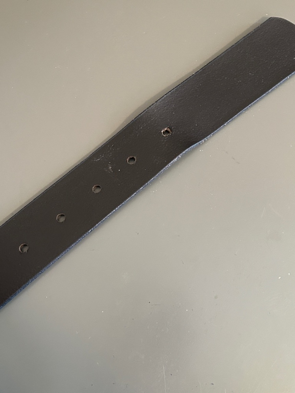Ann Taylor Navy Italian Leather Belt with Gold tone hardware. - Picture 4 of 7